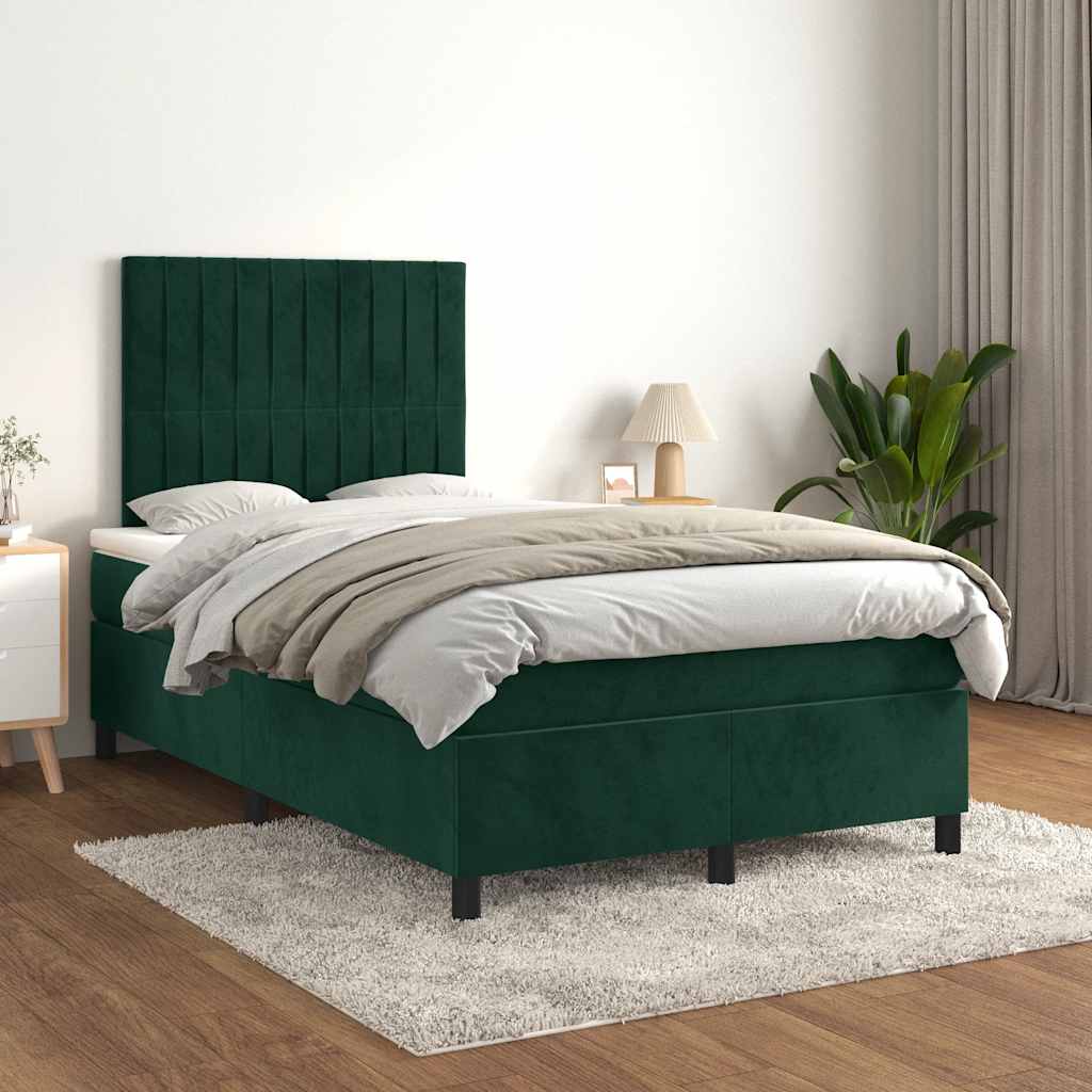Sommier à lattes de lit avec matelas vert foncé 120x190 cm - XIOS
