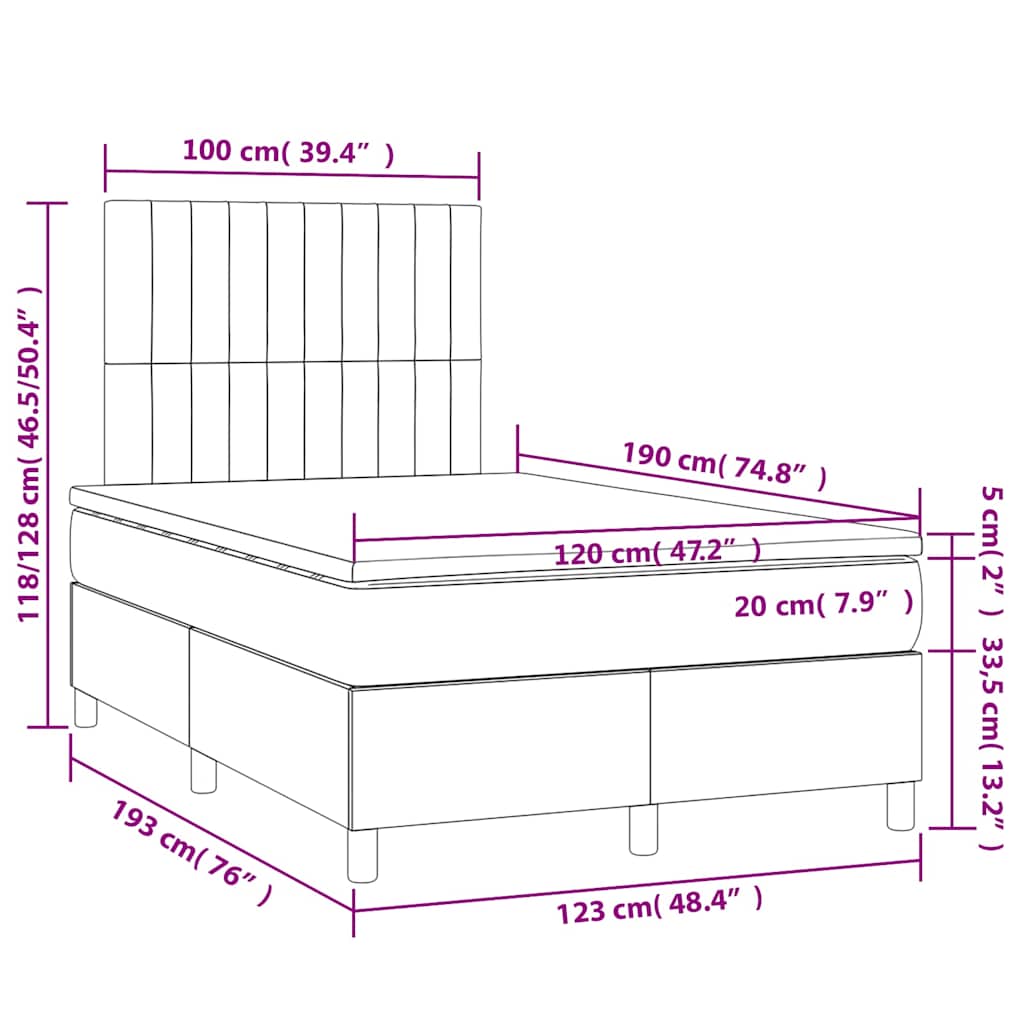 Sommier à lattes de lit avec matelas vert foncé 120x190 cm - XIOS