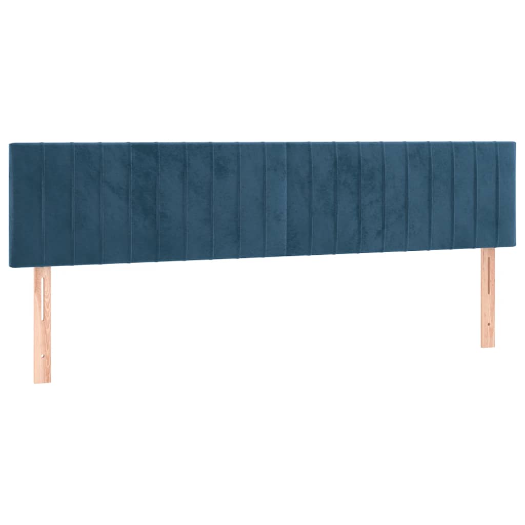 Sommier à lattes de lit et matelas bleu foncé 120x190cm velours - XIOS
