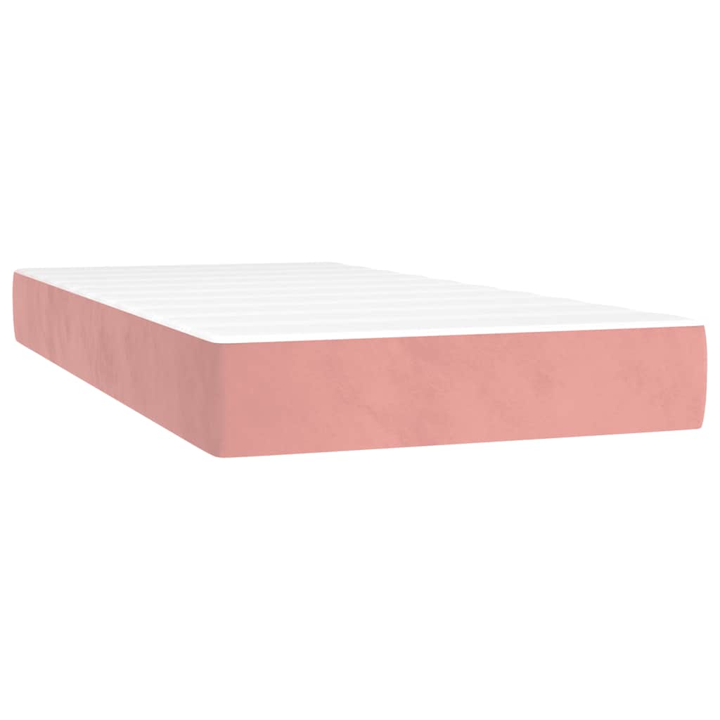 Sommier à lattes de lit avec matelas rose 120x190 cm velours - XIOS