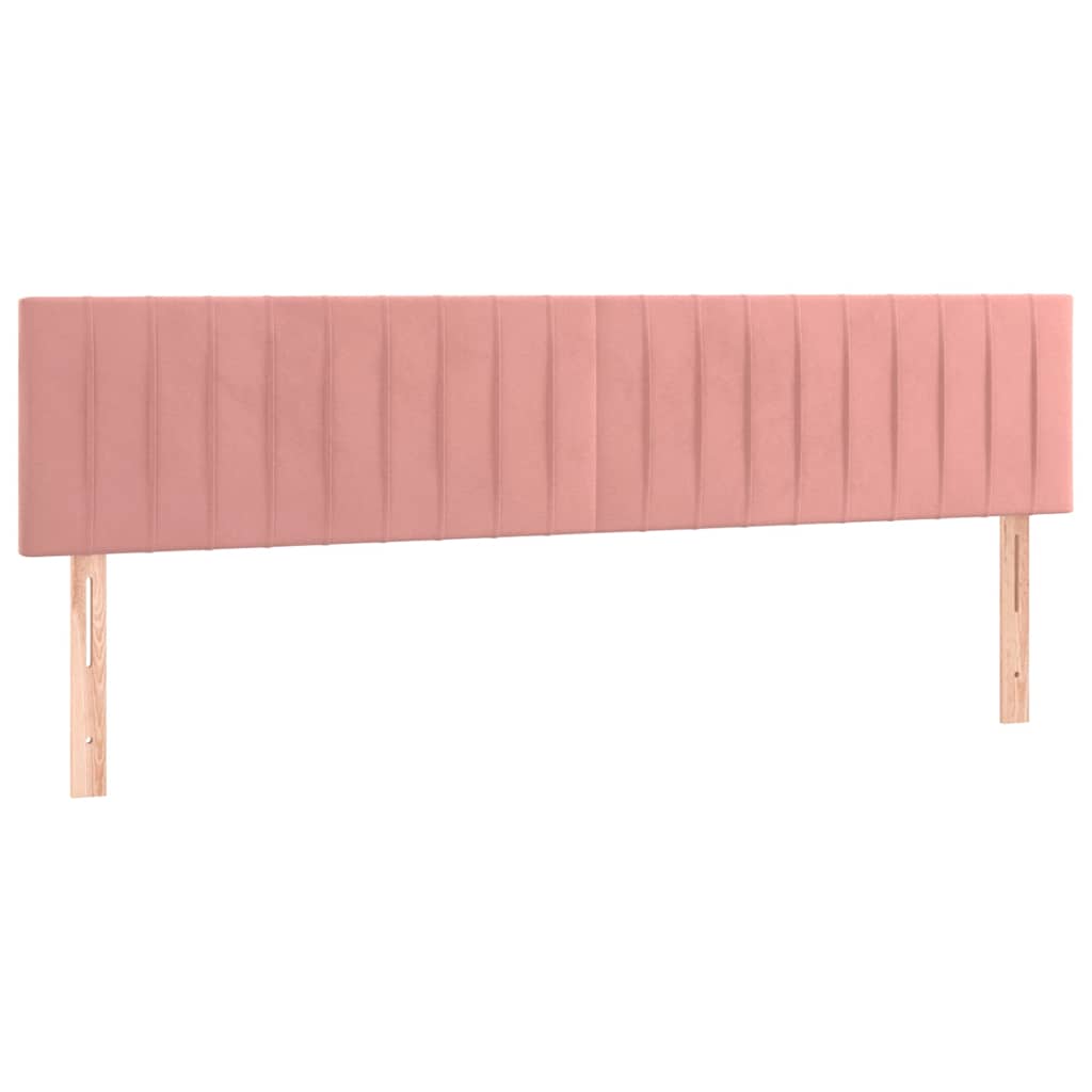 Sommier à lattes de lit avec matelas rose 120x190 cm velours - XIOS