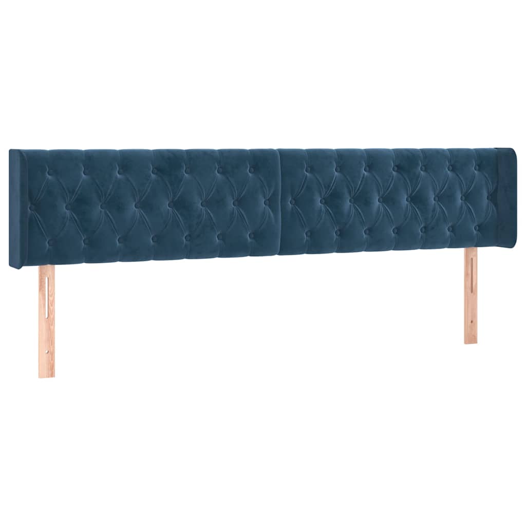 Sommier à lattes de lit et matelas bleu foncé 120x190cm velours - XIOS