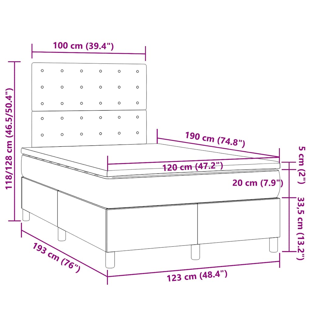 Sommier à lattes de lit et matelas gris clair 120x190cm velours - XIOS