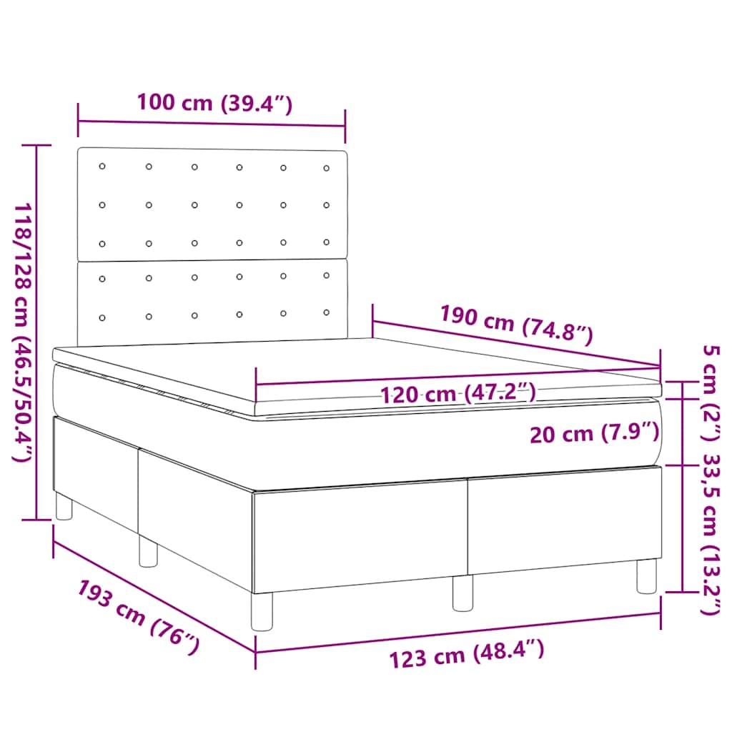 Sommier à lattes de lit avec matelas vert foncé 120x190 cm - XIOS
