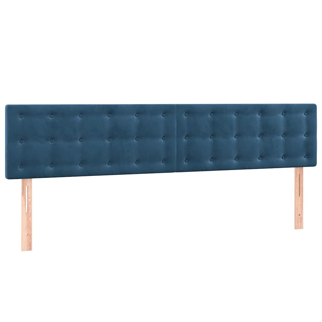 Sommier à lattes de lit et matelas bleu foncé 120x190cm velours - XIOS