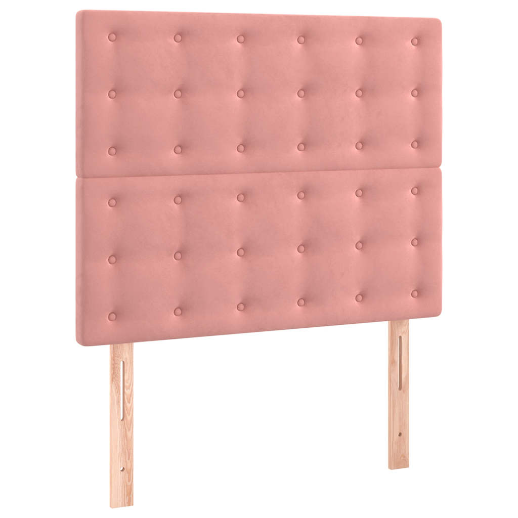 Sommier à lattes de lit avec matelas rose 120x190 cm velours