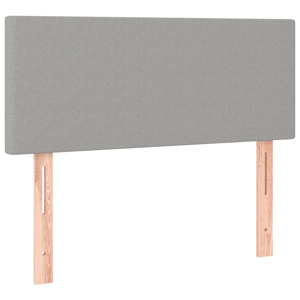 Sommier à lattes de lit matelas LED gris clair 120x190 cm tissu - XIOS