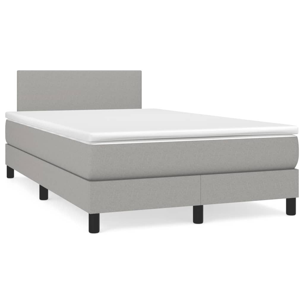 Sommier à lattes de lit matelas LED gris clair 120x190 cm tissu - XIOS