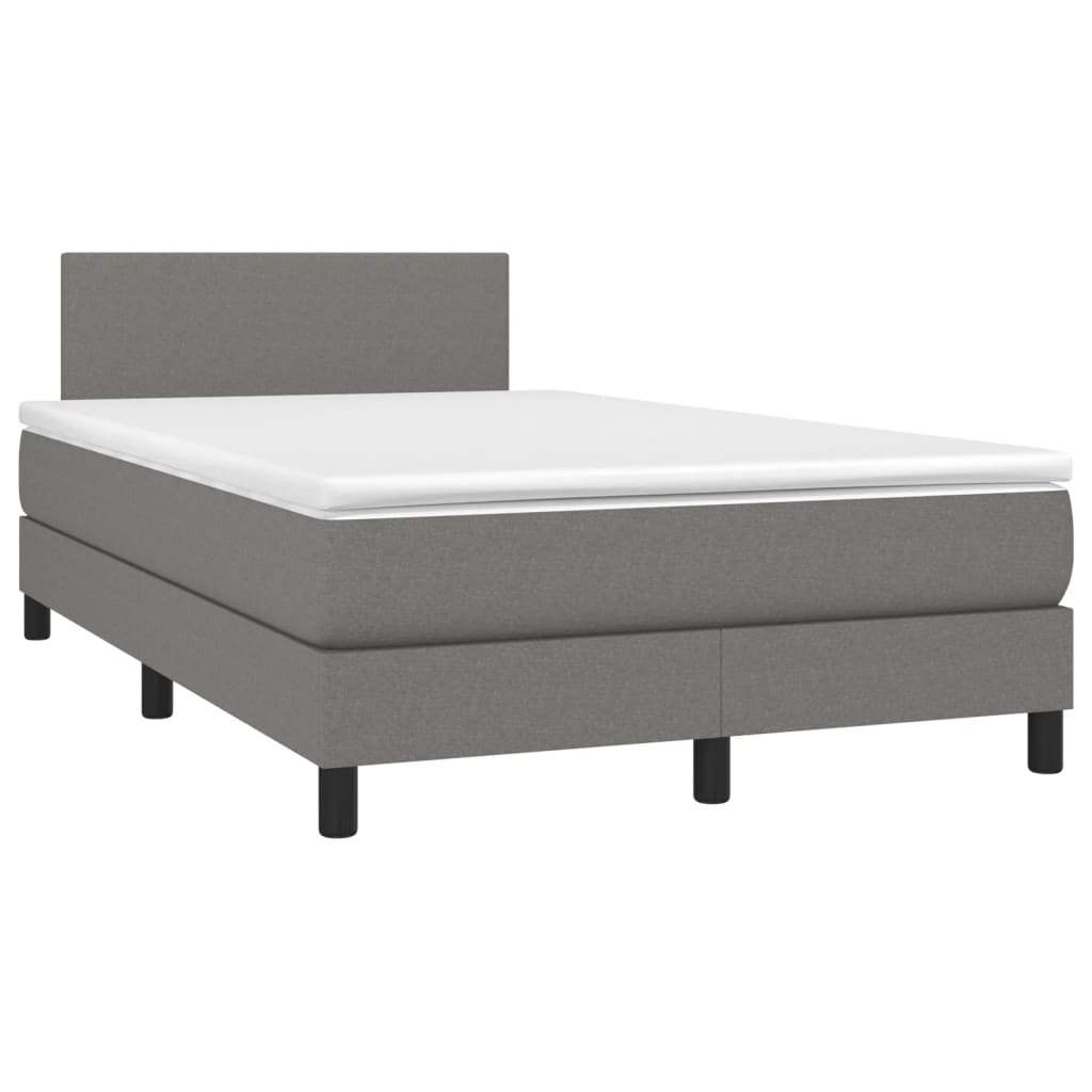 Sommier à lattes de lit matelas LED gris foncé 120x190 cm tissu - XIOS