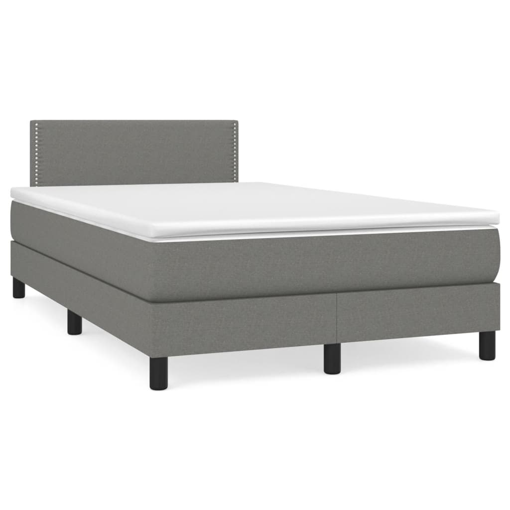 Sommier à lattes de lit matelas LED gris foncé 120x190 cm tissu - XIOS