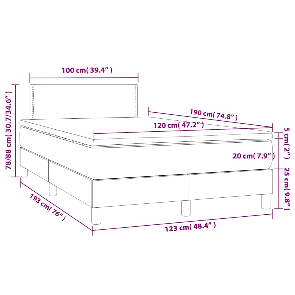 Sommier à lattes de lit matelas et LED noir 120x190 cm tissu - XIOS