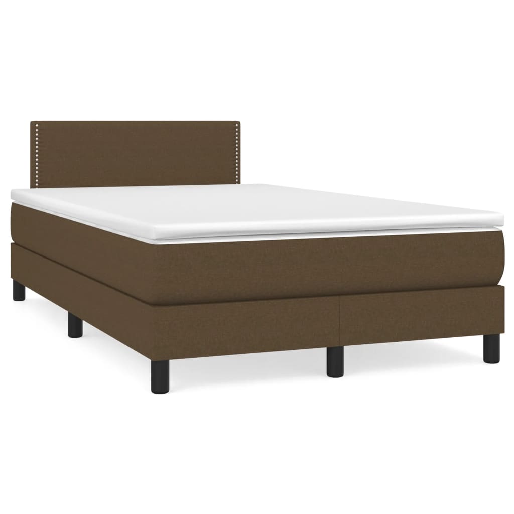 Sommier à lattes de lit matelas et LED marron foncé 120x190 cm - XIOS