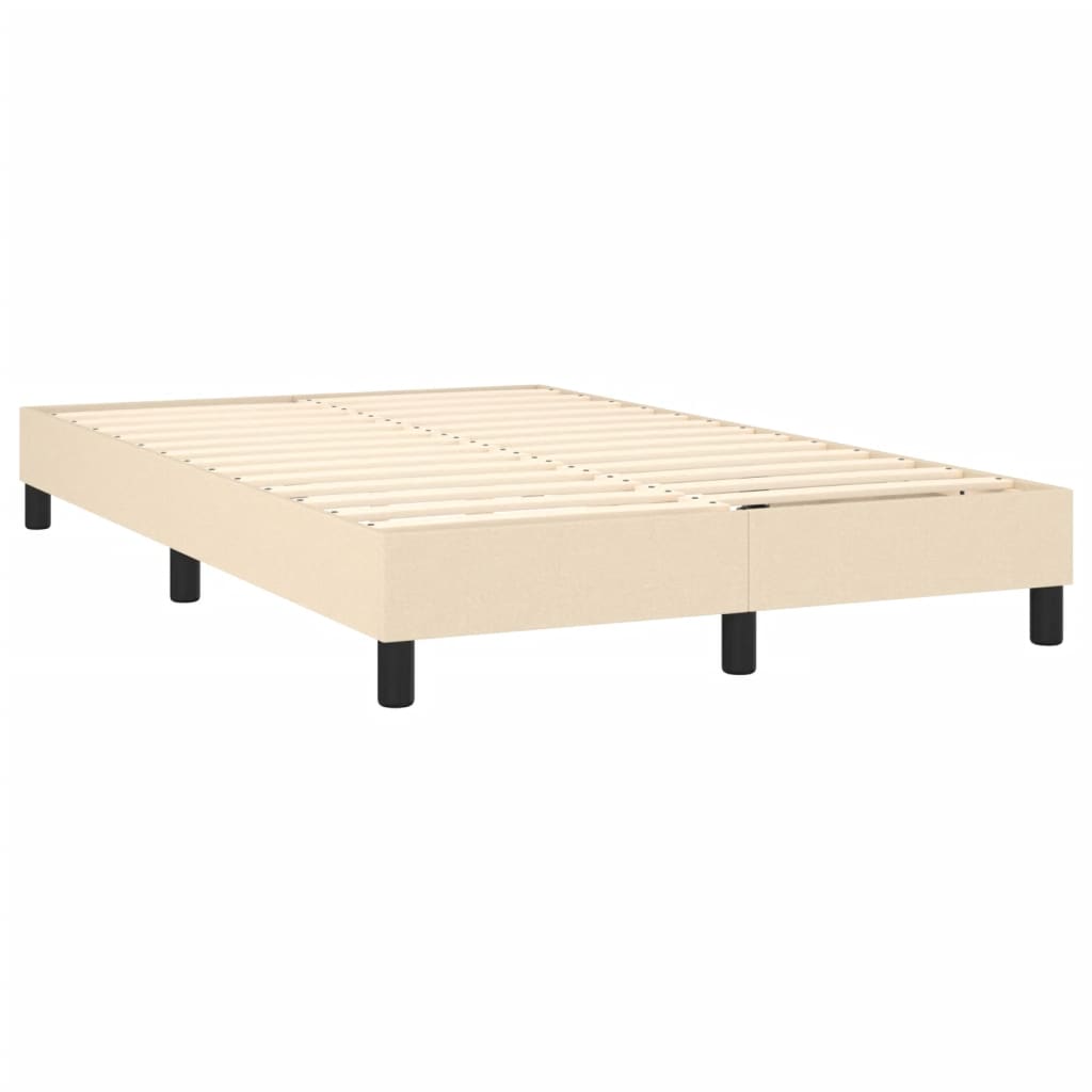 Sommier à lattes de lit matelas et LED crème 120x190 cm tissu - XIOS