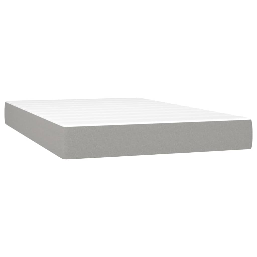 Sommier à lattes de lit matelas LED gris clair 120x190 cm tissu - XIOS