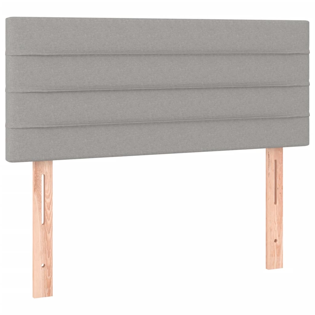 Sommier à lattes de lit matelas LED gris clair 120x190 cm tissu - XIOS