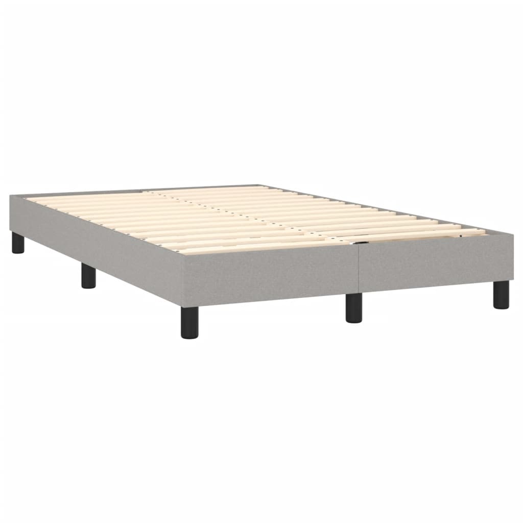 Sommier à lattes de lit matelas LED gris clair 120x190 cm tissu - XIOS
