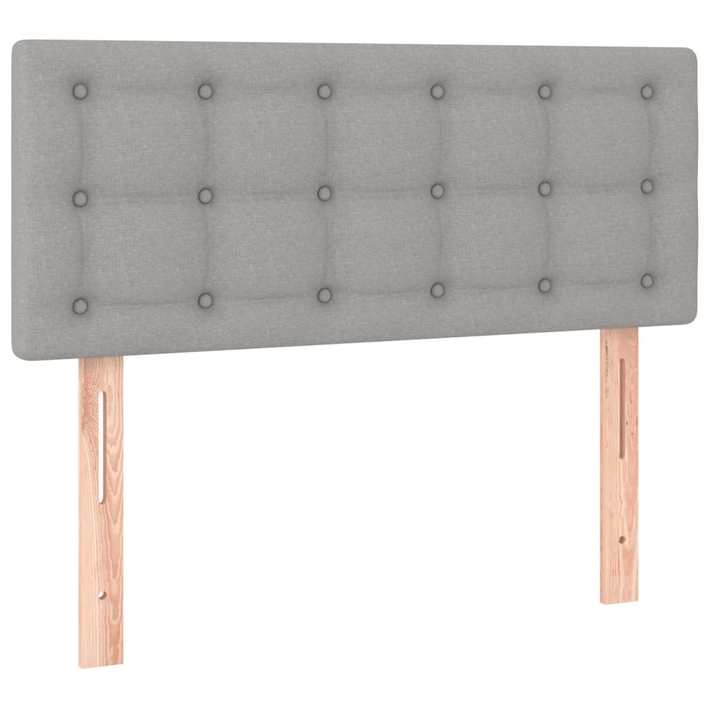 Sommier à lattes de lit matelas LED gris clair 120x190 cm tissu - XIOS