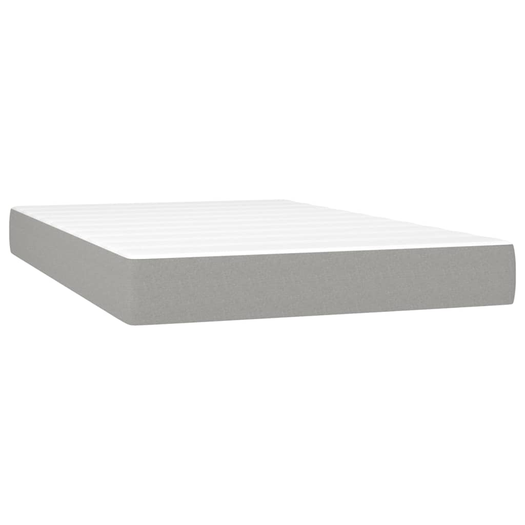 Sommier à lattes de lit matelas LED gris clair 120x190 cm tissu - XIOS