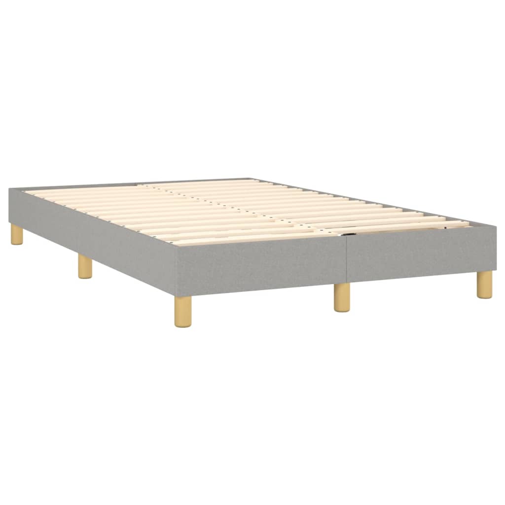 Sommier à lattes de lit matelas LED gris clair 120x190 cm tissu - XIOS