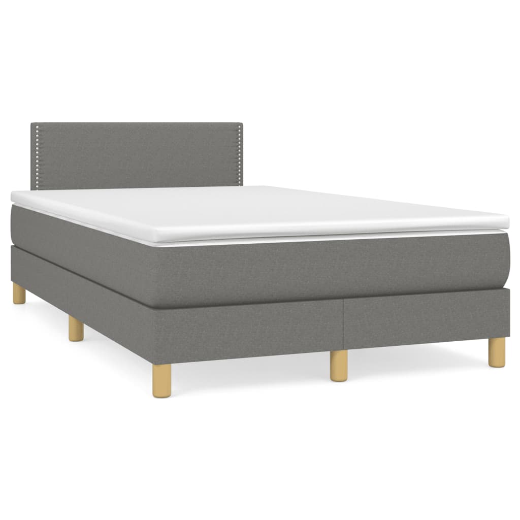 Sommier à lattes de lit matelas LED gris foncé 120x190 cm tissu - XIOS