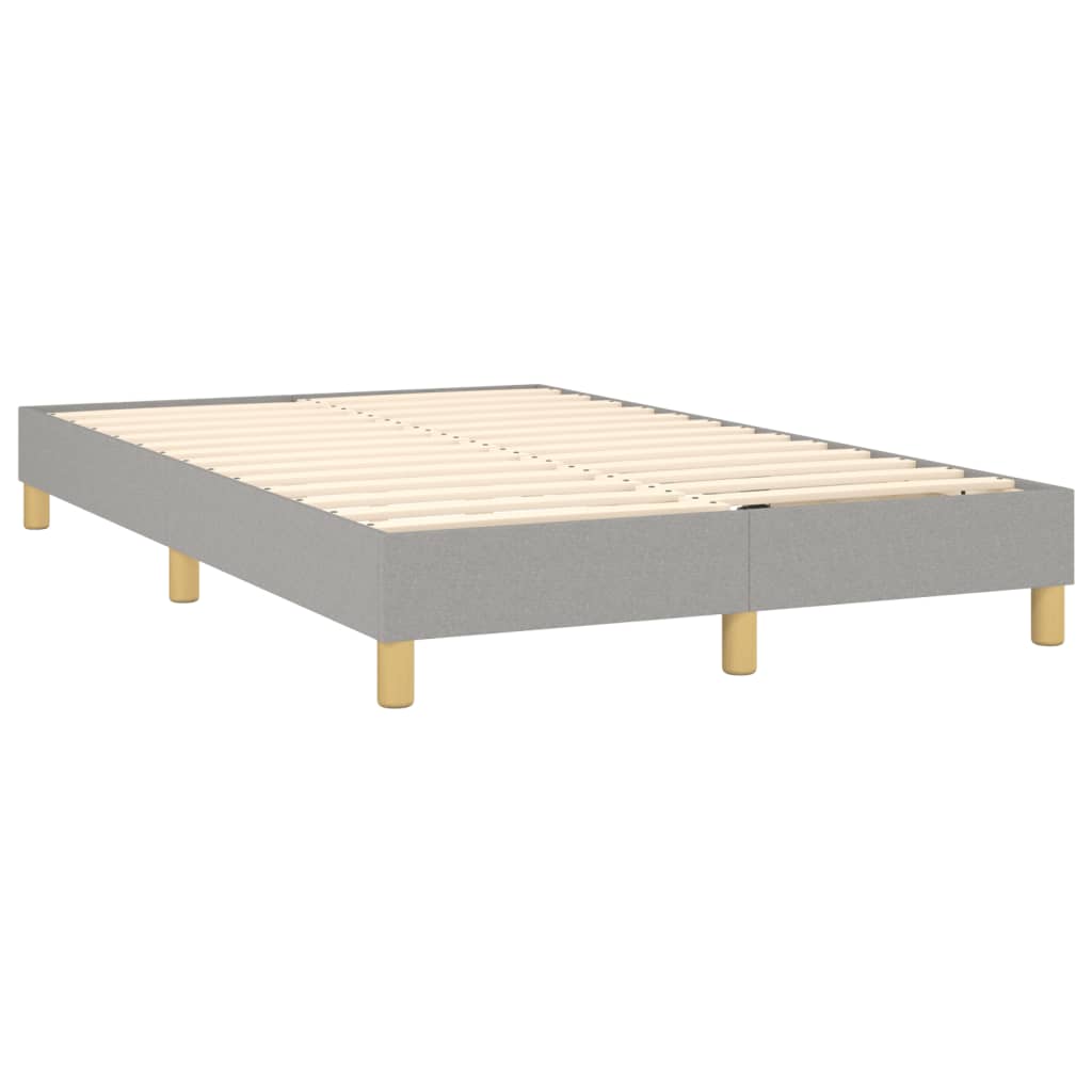 Sommier à lattes de lit matelas LED gris clair 120x190 cm tissu - XIOS
