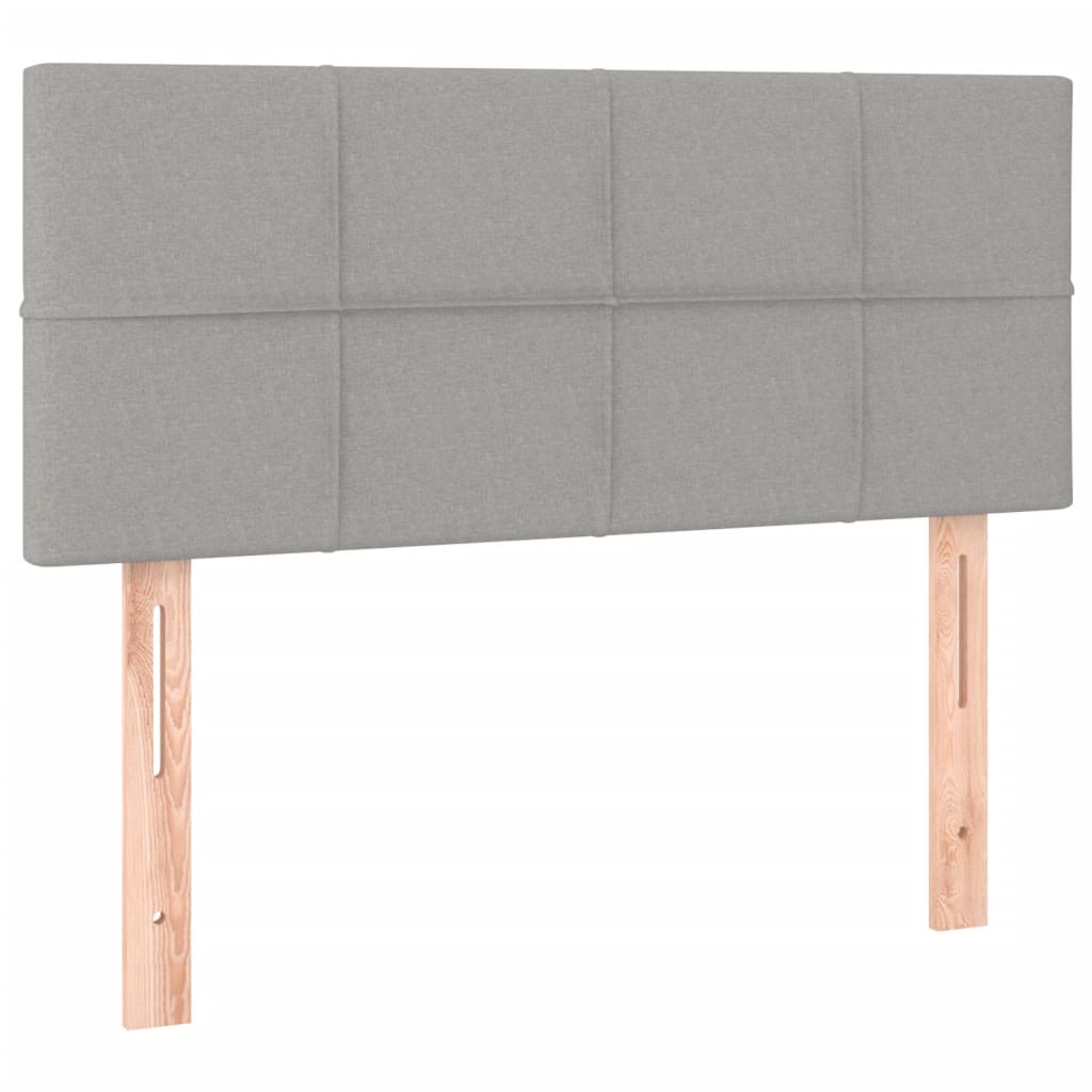 Sommier à lattes de lit matelas LED gris clair 120x190 cm tissu - XIOS