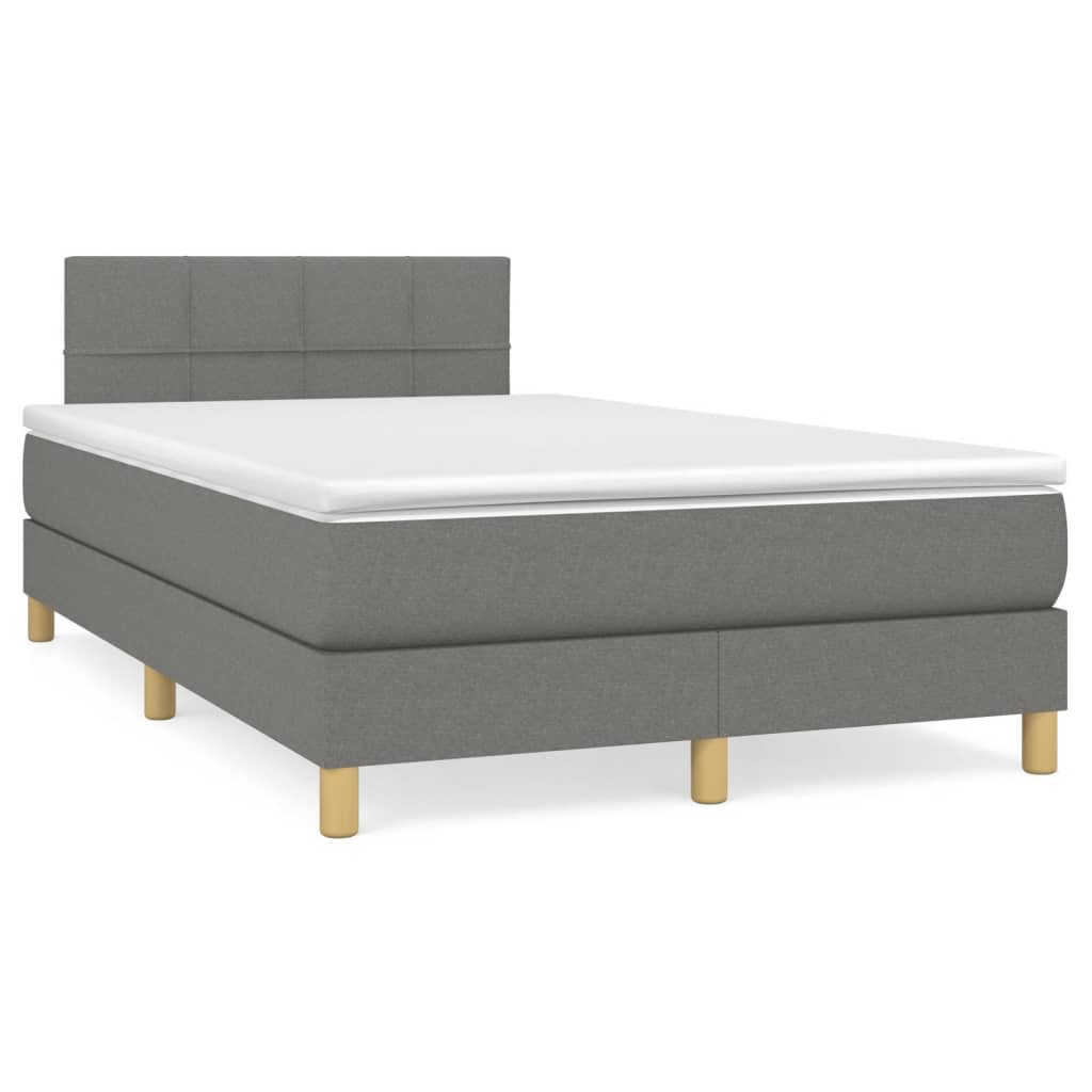 Sommier à lattes de lit matelas LED gris foncé 120x190 cm tissu - XIOS