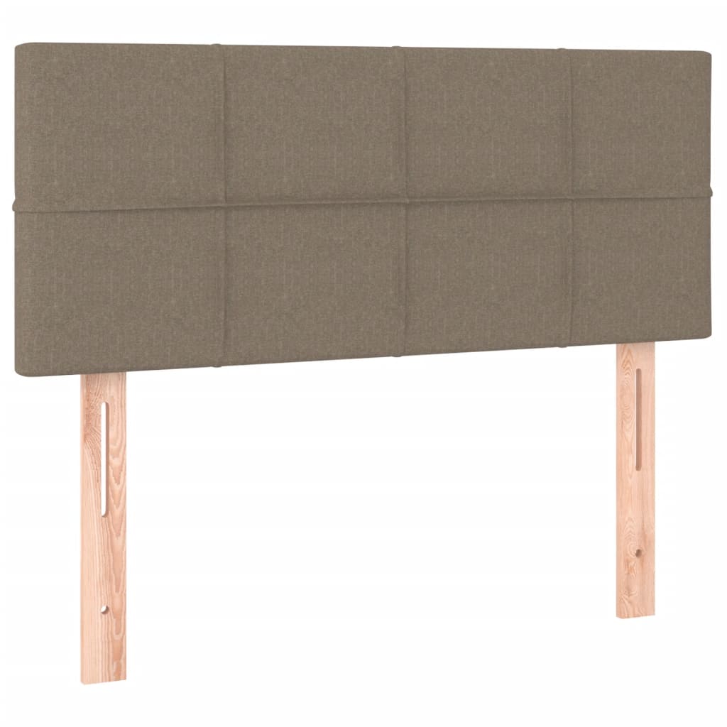 Sommier à lattes de lit matelas et LED taupe 120x190 cm tissu - XIOS