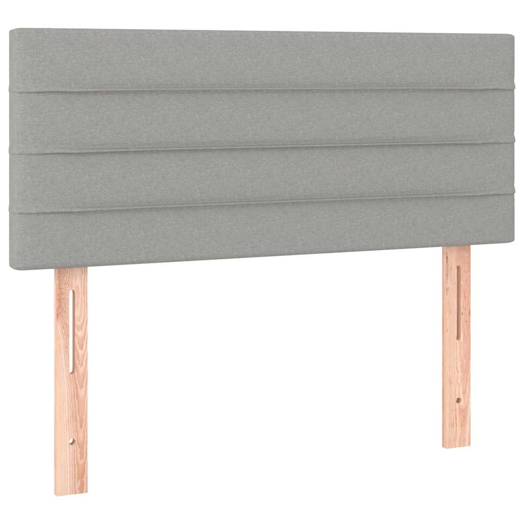 Sommier à lattes de lit matelas LED gris clair 120x190 cm tissu - XIOS
