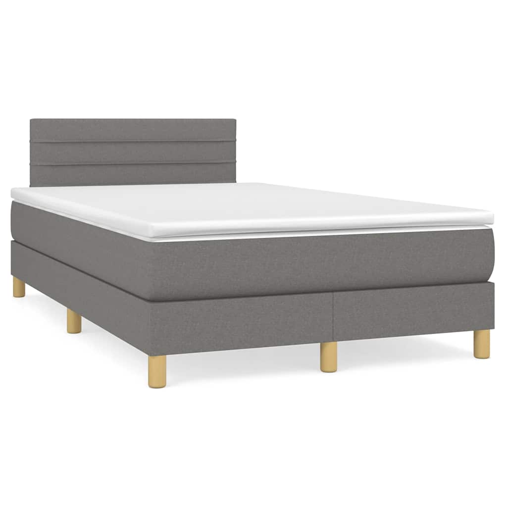 Sommier à lattes de lit matelas LED gris foncé 120x190 cm tissu - XIOS