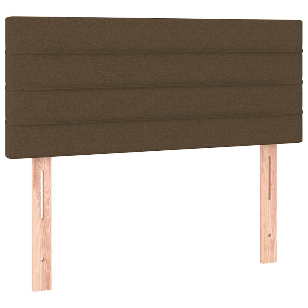 Sommier à lattes de lit matelas et LED marron foncé 120x190 cm - XIOS