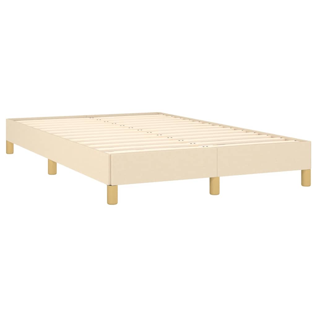Sommier à lattes de lit matelas et LED crème 120x190 cm tissu - XIOS