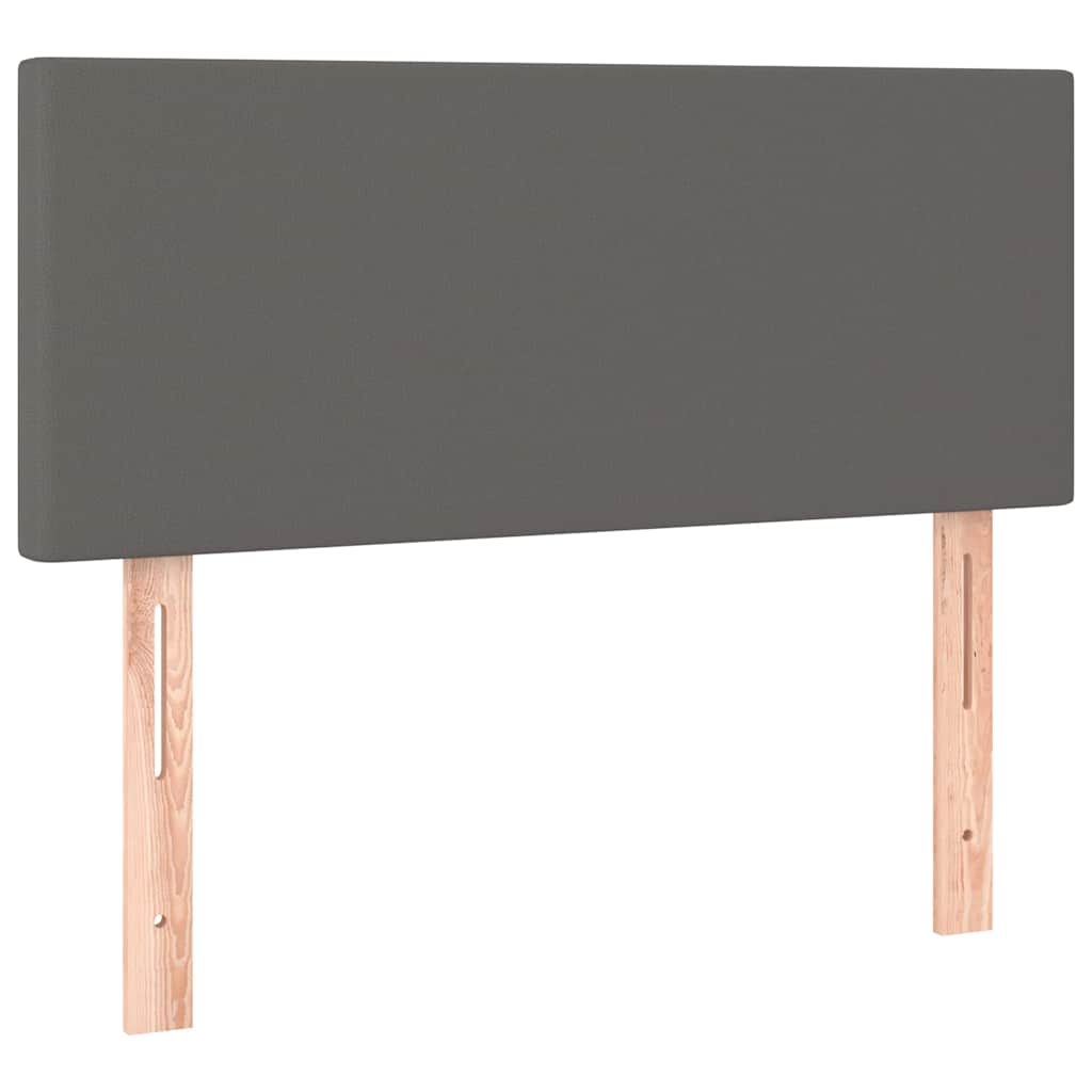 Sommier à lattes de lit matelas LED gris 120x190 cm similicuir
