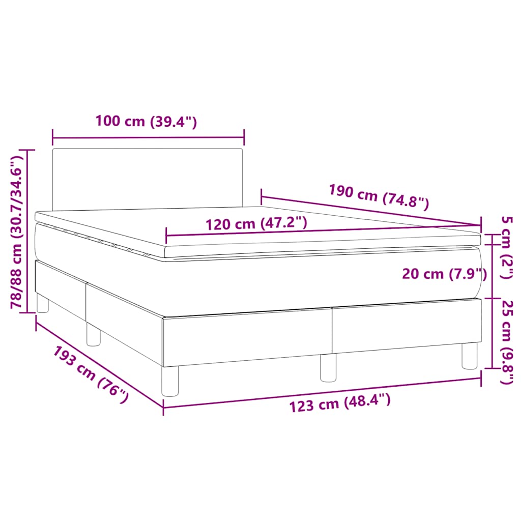 Sommier à lattes de lit matelas LED gris 120x190 cm similicuir - XIOS