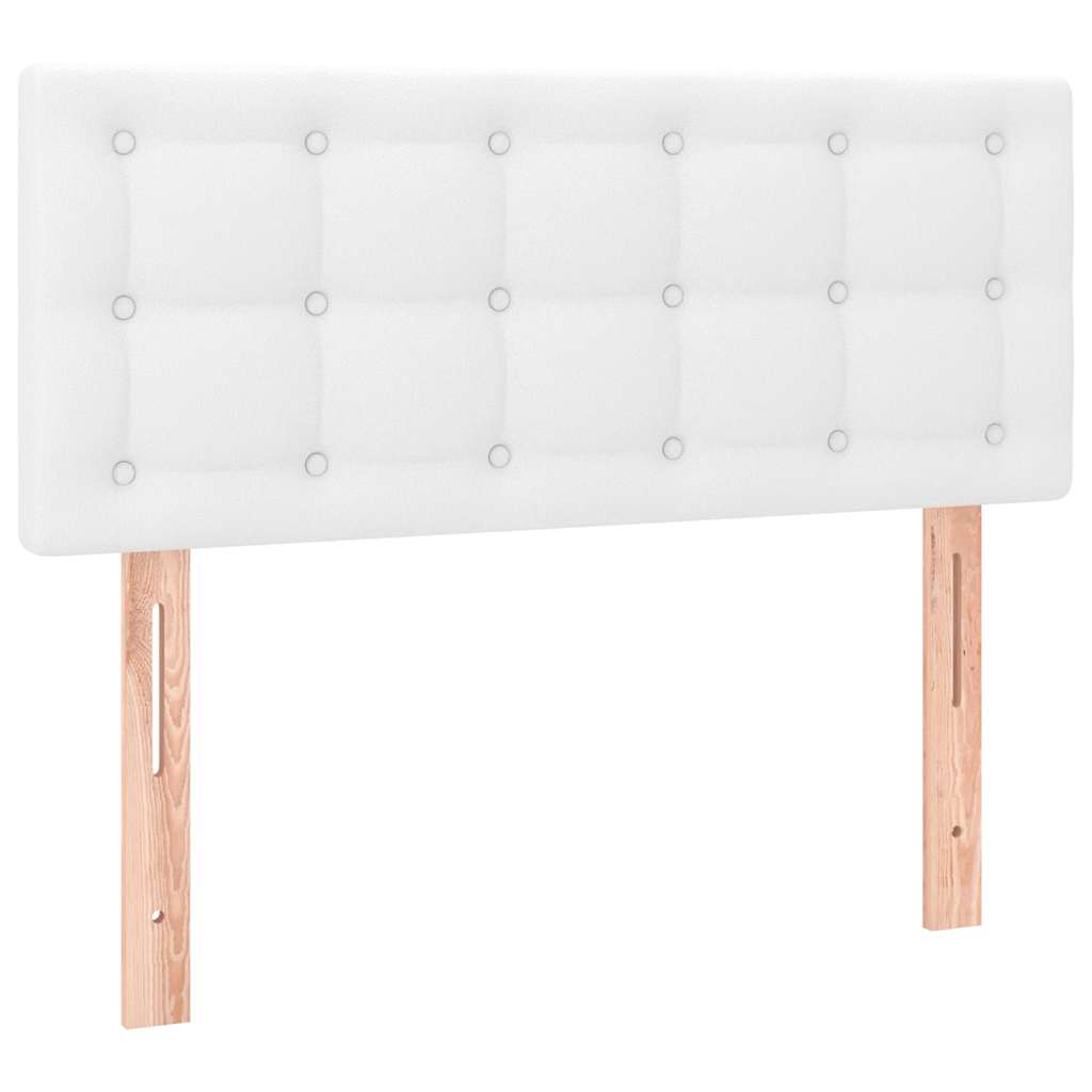 Sommier à lattes de lit matelas LED blanc 120x190 cm similicuir - XIOS