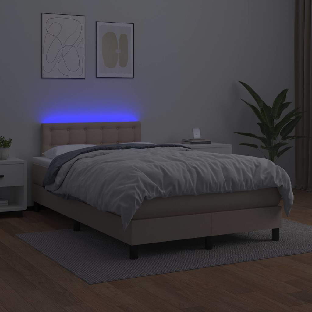 Sommier à lattes de lit avec matelas LED cappuccino 120x190 cm - XIOS