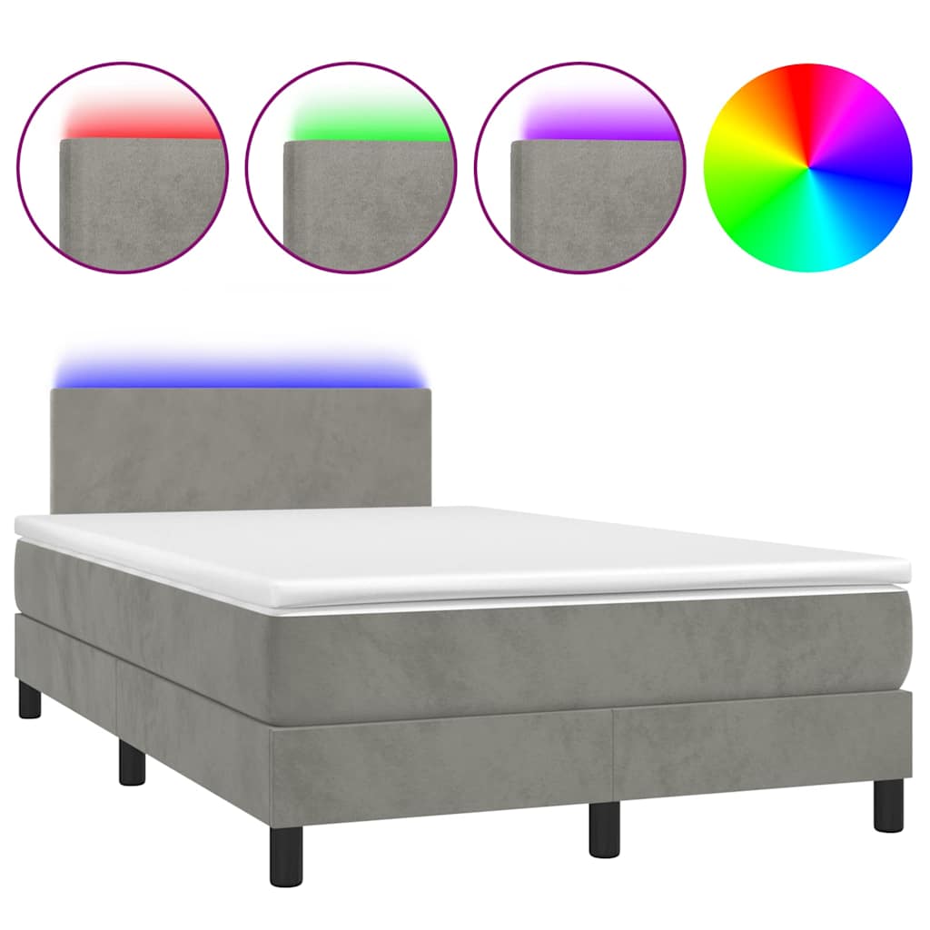 Sommier à lattes de lit avec matelas LED gris clair 120x190 cm - XIOS