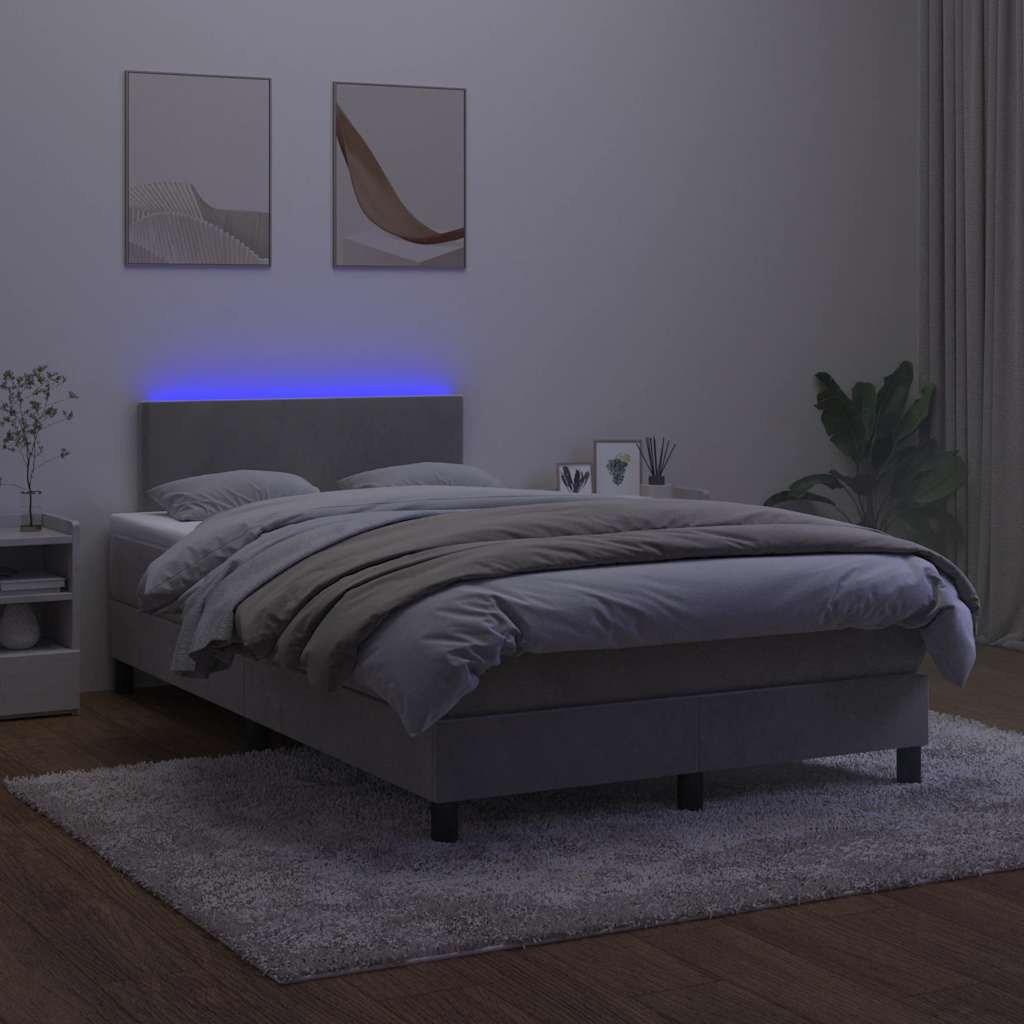 Sommier à lattes de lit avec matelas LED gris clair 120x190 cm - XIOS
