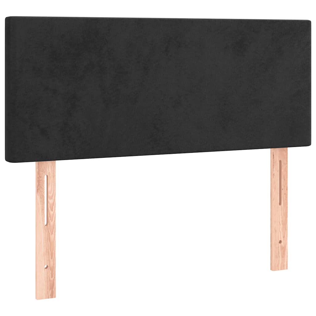 Sommier à lattes de lit et matelas LED noir 120x190 cm velours - XIOS