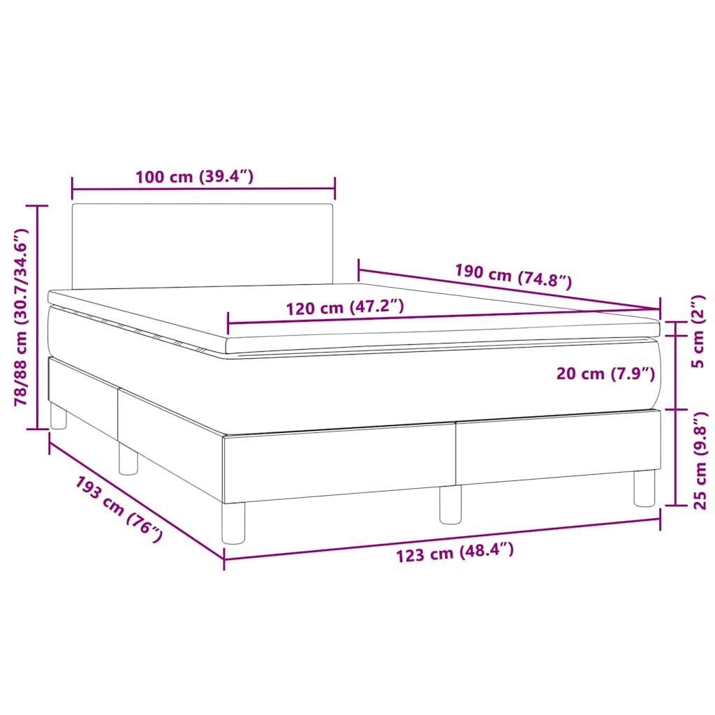 Sommier à lattes de lit avec matelas LED vert foncé 120x190 cm - XIOS