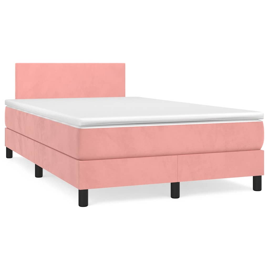 Sommier à lattes de lit et matelas LED rose 120x190 cm velours - XIOS
