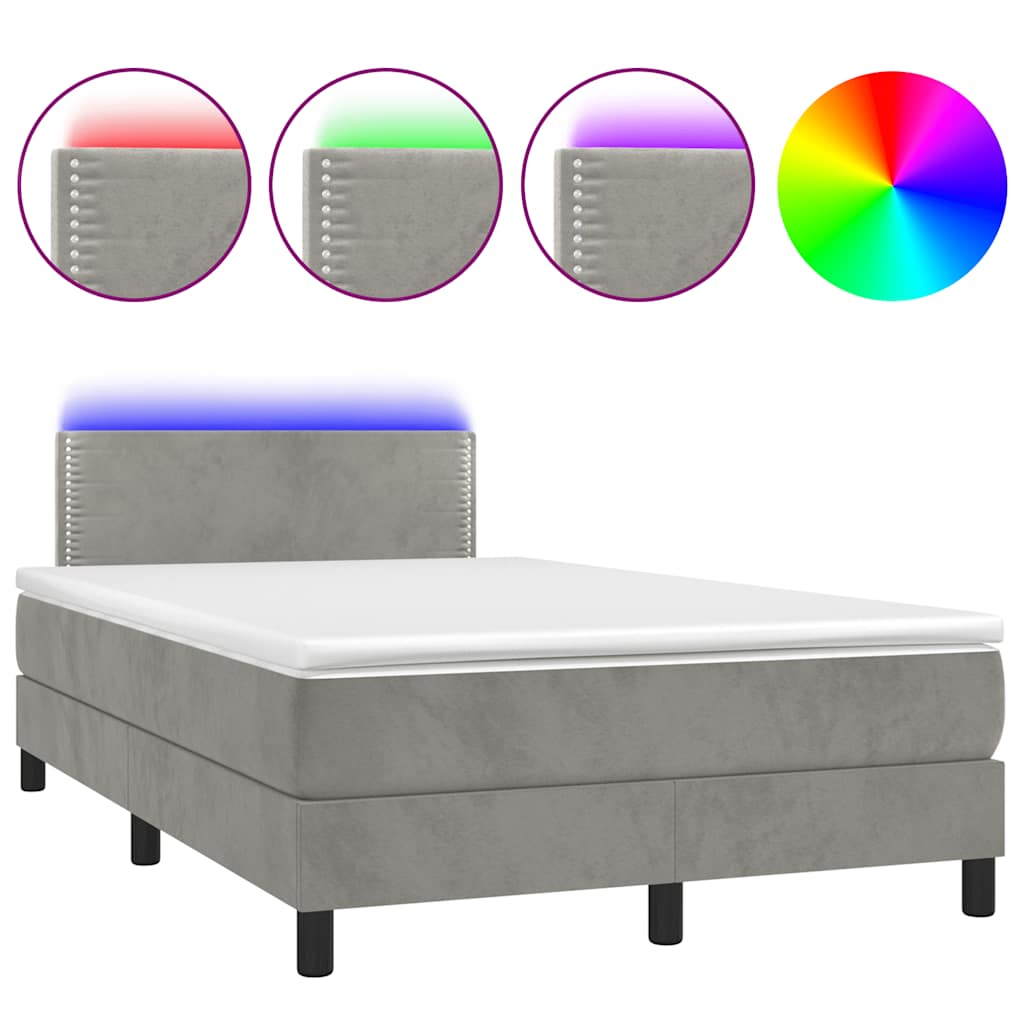 Sommier à lattes de lit avec matelas LED gris clair 120x190 cm - XIOS