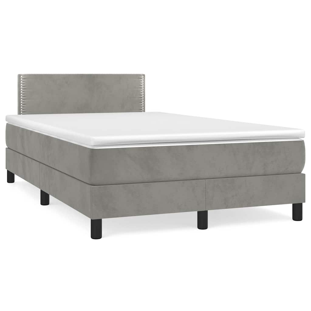 Sommier à lattes de lit avec matelas LED gris clair 120x190 cm - XIOS