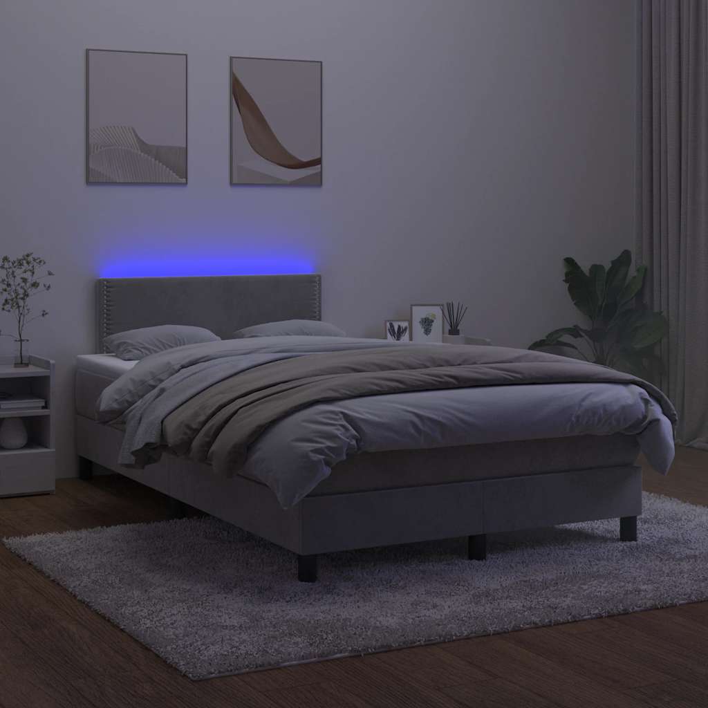 Sommier à lattes de lit avec matelas LED gris clair 120x190 cm - XIOS