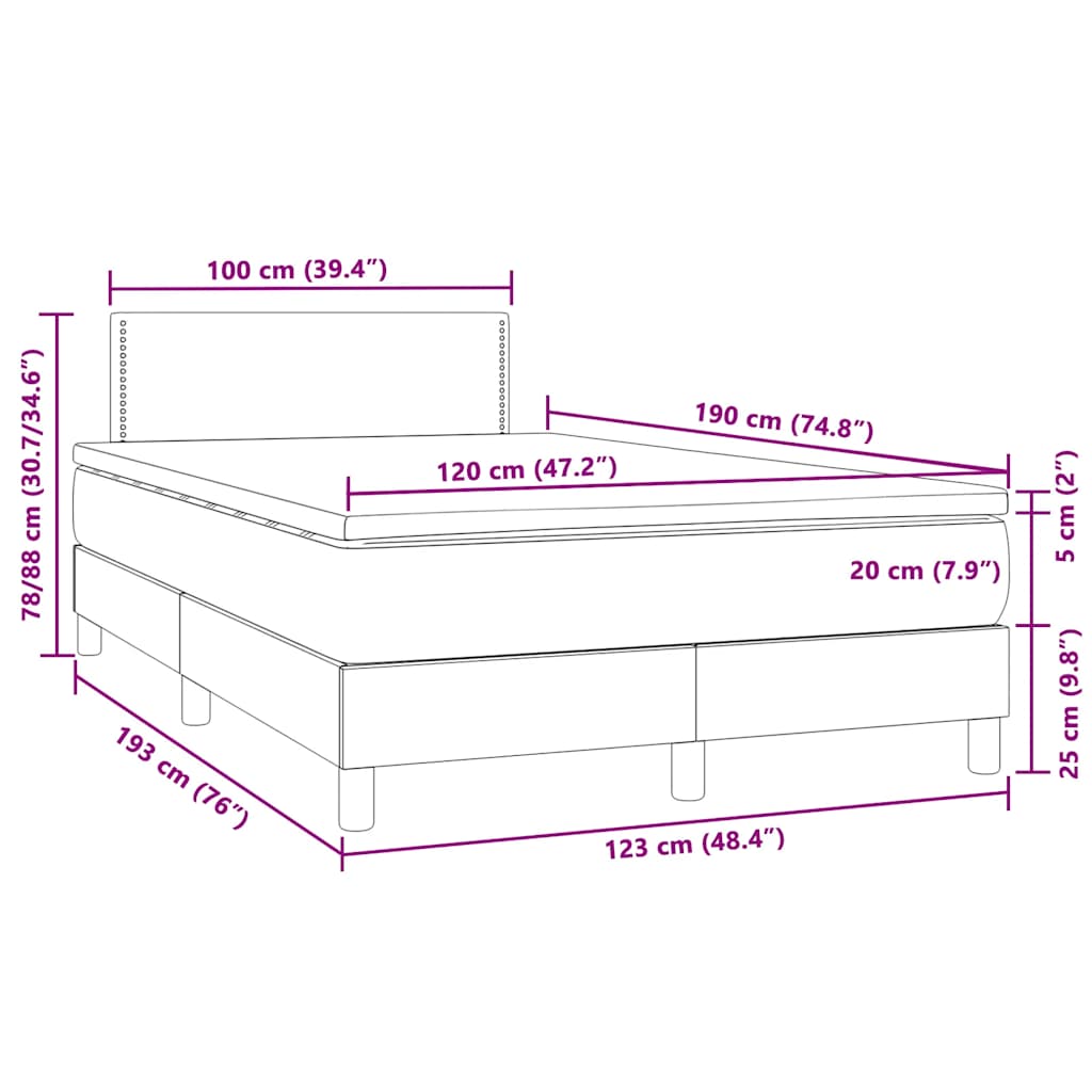 Sommier à lattes de lit avec matelas LED gris clair 120x190 cm - XIOS