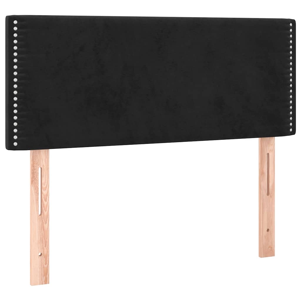 Sommier à lattes de lit et matelas LED noir 120x190 cm velours - XIOS