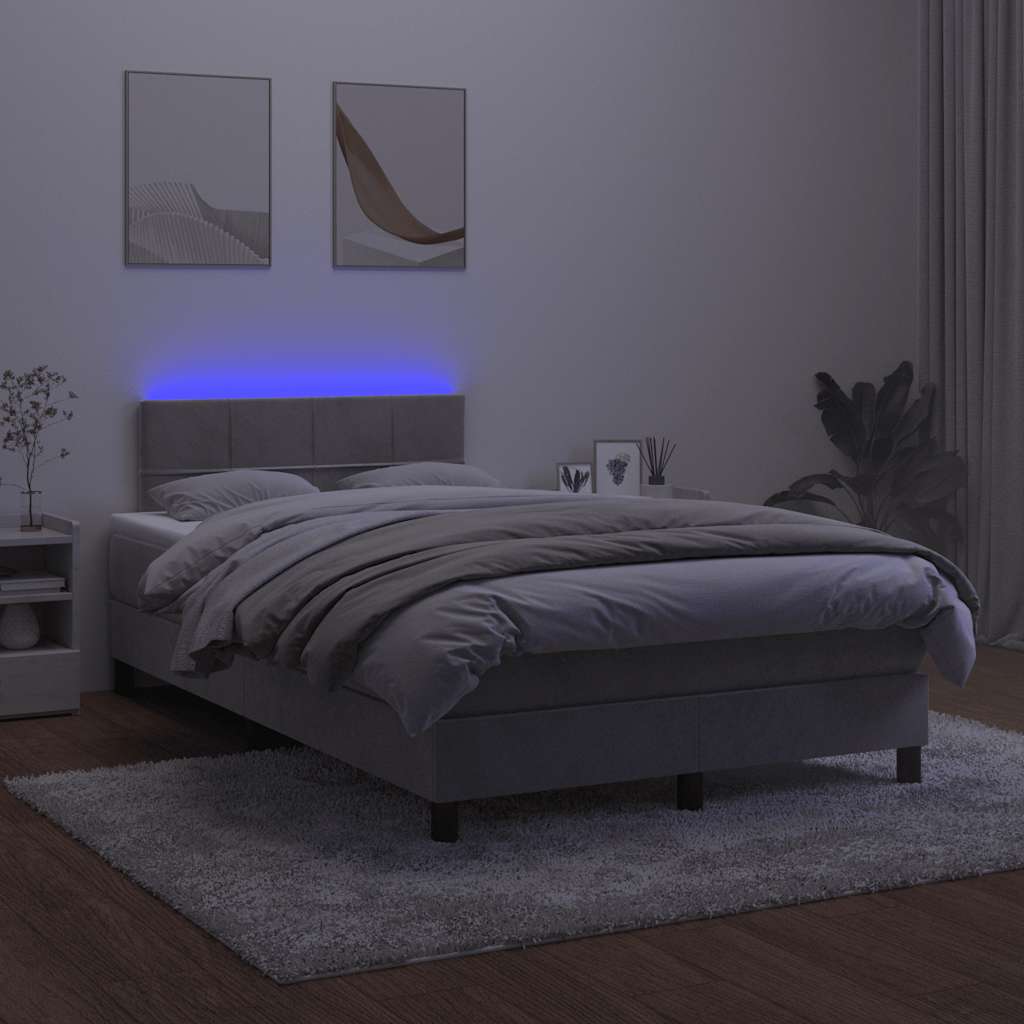 Sommier à lattes de lit avec matelas LED gris clair 120x190 cm - XIOS