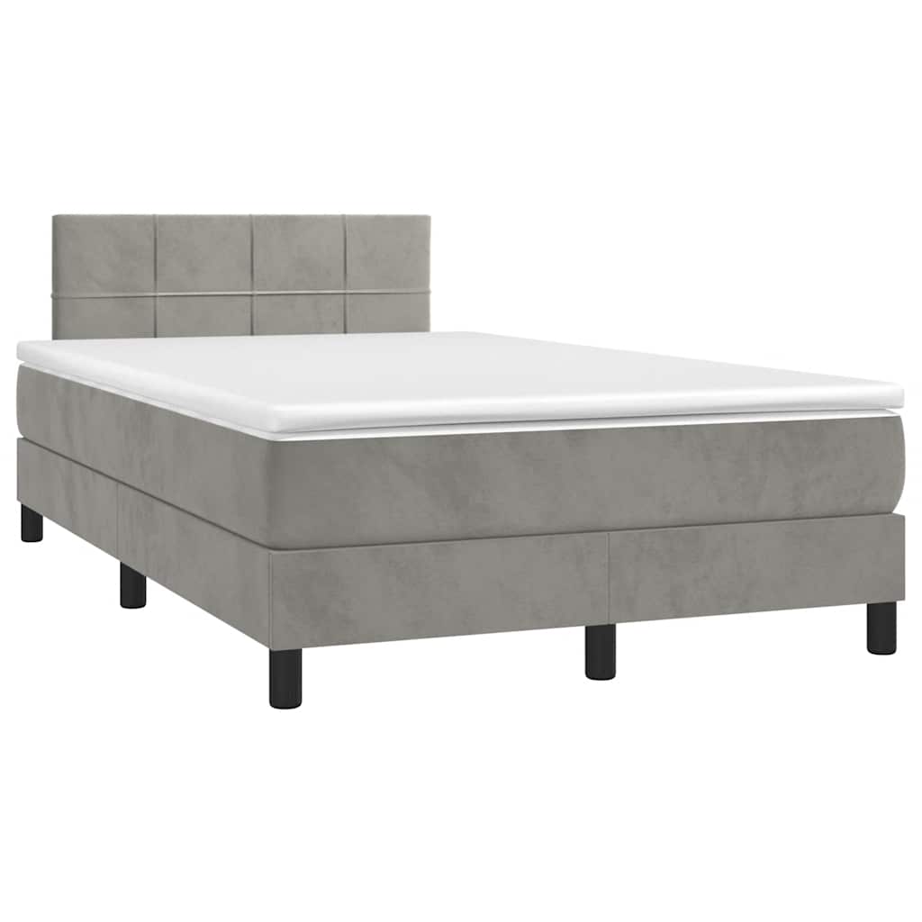 Sommier à lattes de lit avec matelas LED gris clair 120x190 cm - XIOS