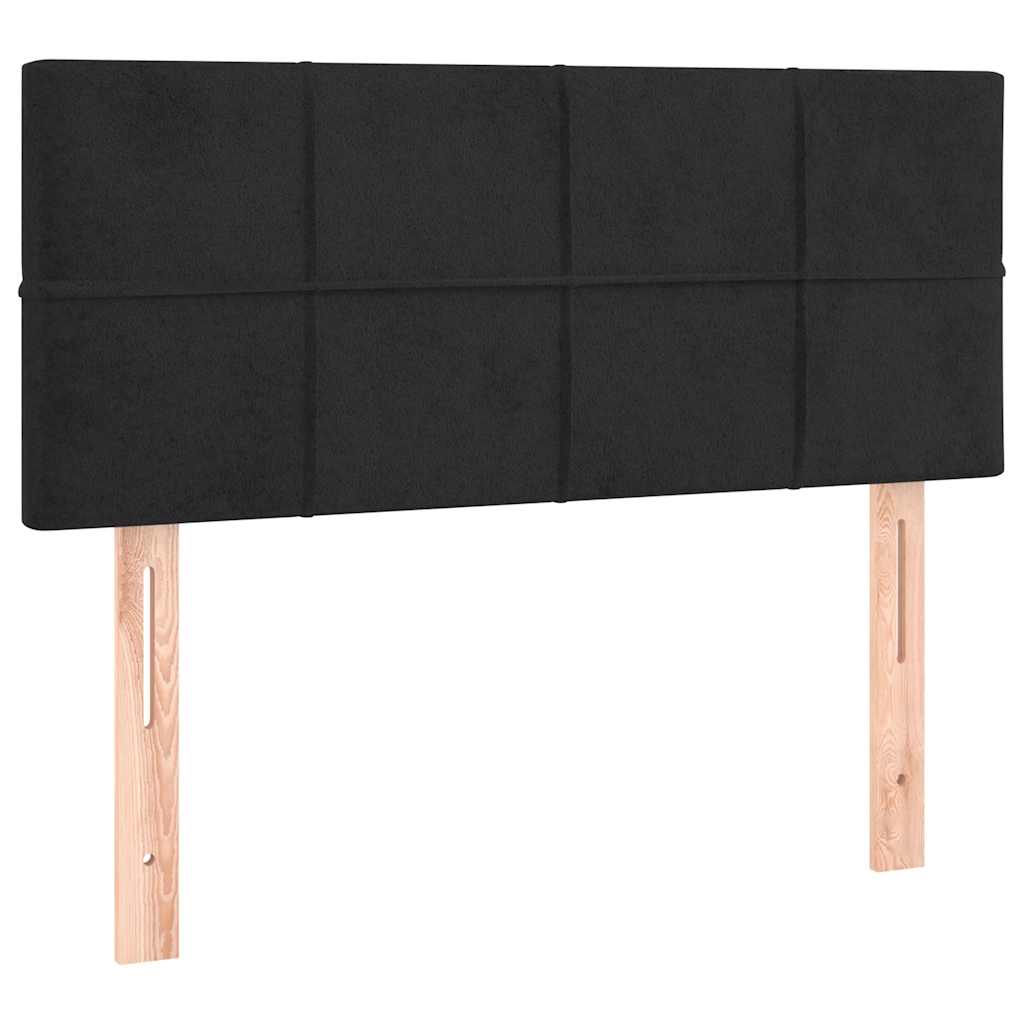 Sommier à lattes de lit et matelas LED noir 120x190 cm velours - XIOS