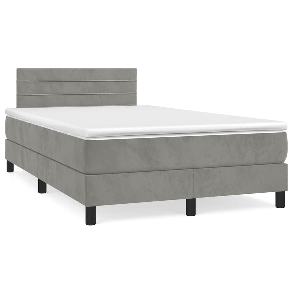 Sommier à lattes de lit avec matelas LED gris clair 120x190 cm - XIOS